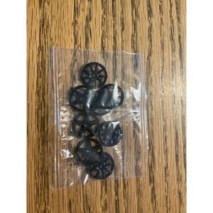 Lego Black Plastic Model Wheels Small Spoke Design Lot of 8